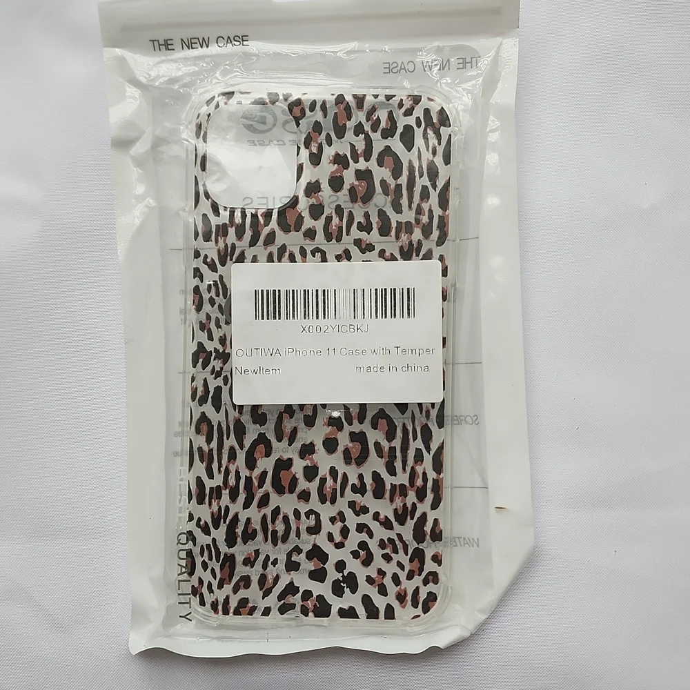 iPhone 11 Cell Phone Case, 6.1 inches, Clear Leopard